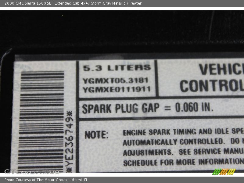 Storm Gray Metallic / Pewter 2000 GMC Sierra 1500 SLT Extended Cab 4x4