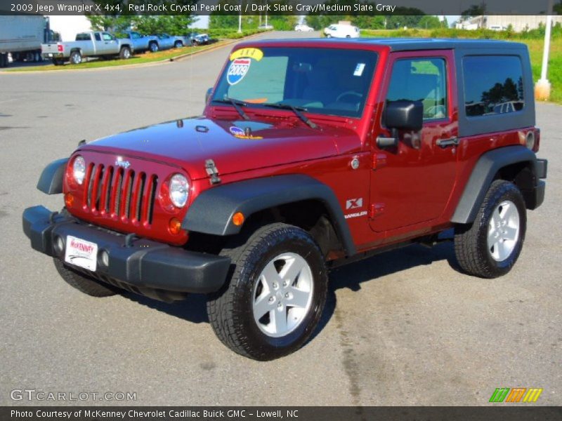Red Rock Crystal Pearl Coat / Dark Slate Gray/Medium Slate Gray 2009 Jeep Wrangler X 4x4