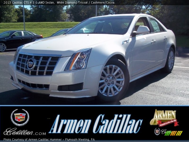 White Diamond Tricoat / Cashmere/Cocoa 2013 Cadillac CTS 4 3.0 AWD Sedan