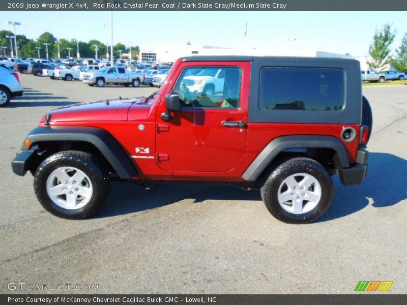 Red Rock Crystal Pearl Coat / Dark Slate Gray/Medium Slate Gray 2009 Jeep Wrangler X 4x4