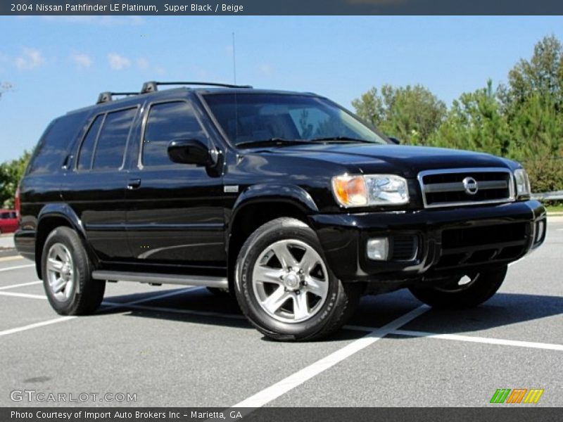 Super Black / Beige 2004 Nissan Pathfinder LE Platinum