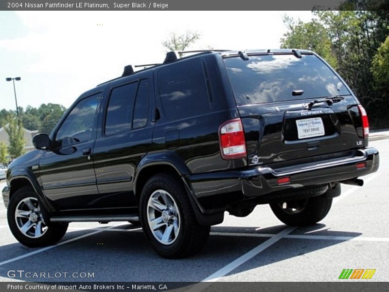 Super Black / Beige 2004 Nissan Pathfinder LE Platinum