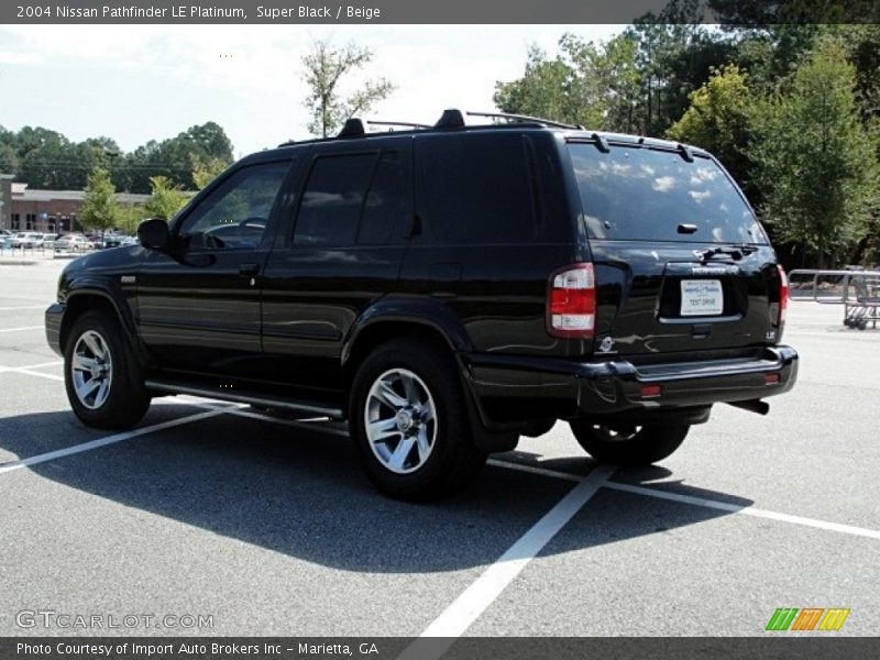 Super Black / Beige 2004 Nissan Pathfinder LE Platinum