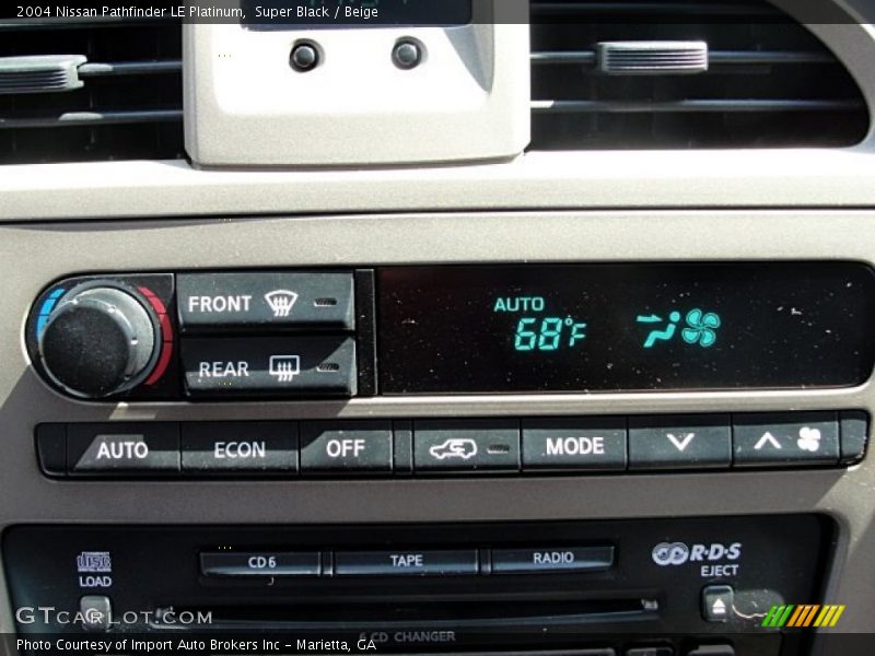Super Black / Beige 2004 Nissan Pathfinder LE Platinum