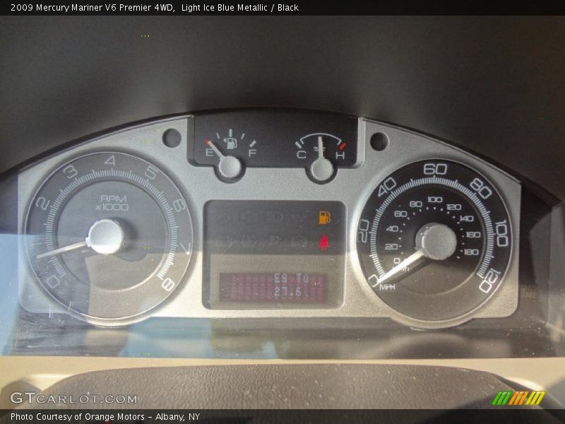 Light Ice Blue Metallic / Black 2009 Mercury Mariner V6 Premier 4WD