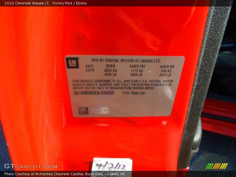 Victory Red / Ebony 2010 Chevrolet Impala LT