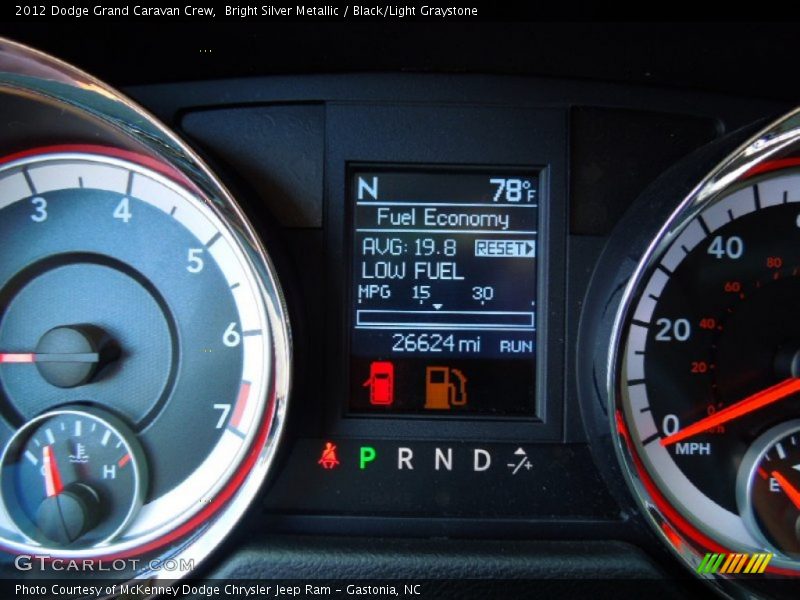 Bright Silver Metallic / Black/Light Graystone 2012 Dodge Grand Caravan Crew