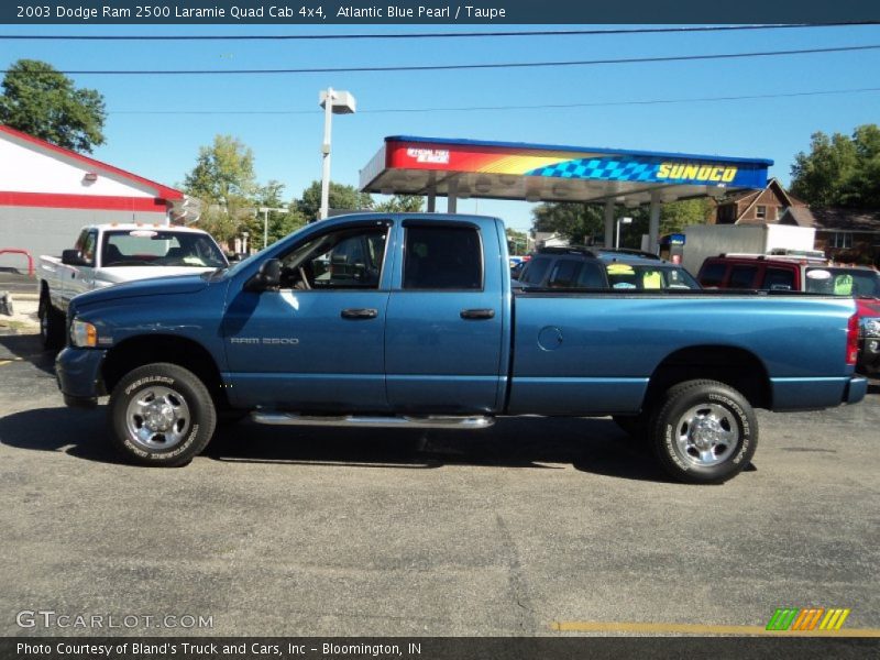 Atlantic Blue Pearl / Taupe 2003 Dodge Ram 2500 Laramie Quad Cab 4x4