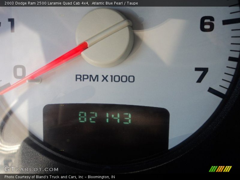 Atlantic Blue Pearl / Taupe 2003 Dodge Ram 2500 Laramie Quad Cab 4x4