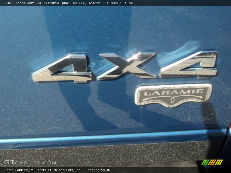 Atlantic Blue Pearl / Taupe 2003 Dodge Ram 2500 Laramie Quad Cab 4x4