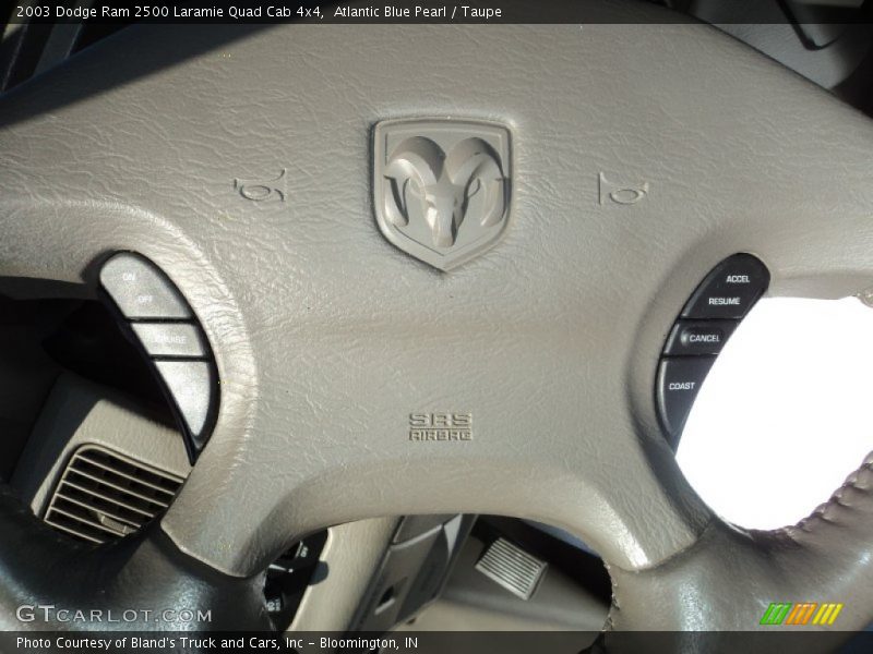 Atlantic Blue Pearl / Taupe 2003 Dodge Ram 2500 Laramie Quad Cab 4x4