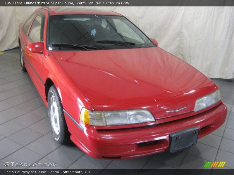 Vermillion Red / Titanium Gray 1990 Ford Thunderbird SC Super Coupe