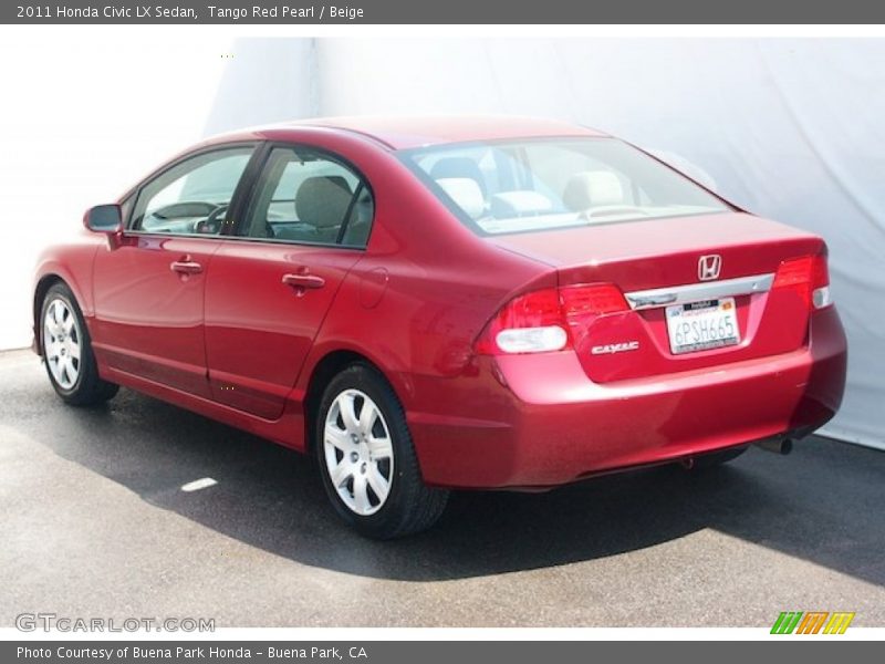 Tango Red Pearl / Beige 2011 Honda Civic LX Sedan
