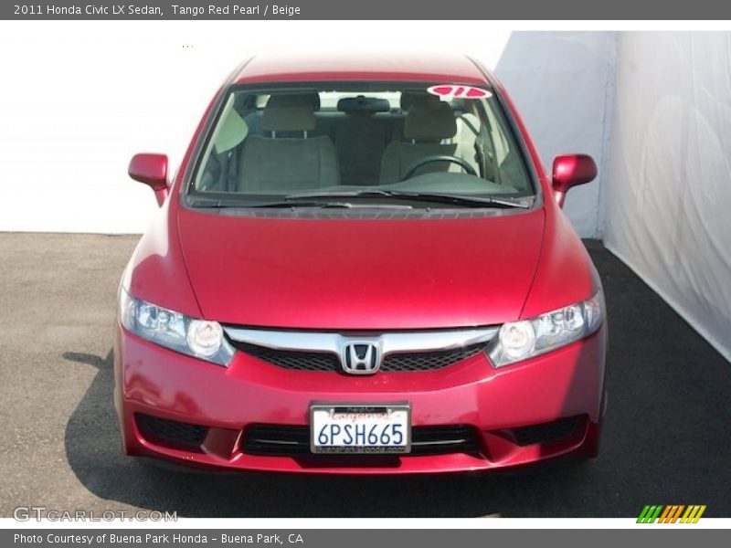 Tango Red Pearl / Beige 2011 Honda Civic LX Sedan