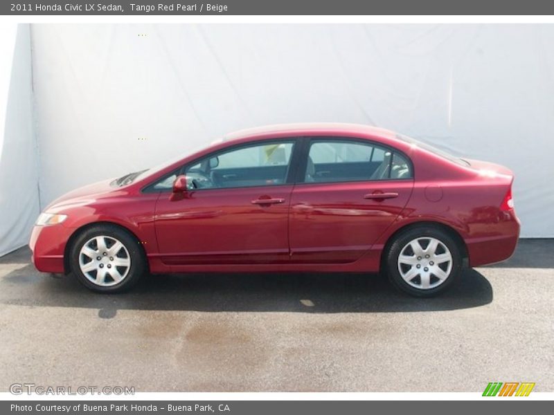 Tango Red Pearl / Beige 2011 Honda Civic LX Sedan