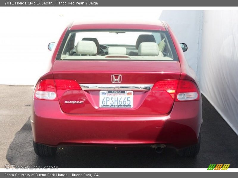 Tango Red Pearl / Beige 2011 Honda Civic LX Sedan