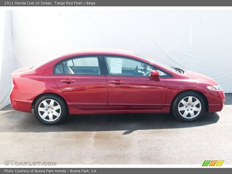 Tango Red Pearl / Beige 2011 Honda Civic LX Sedan