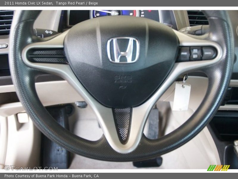Tango Red Pearl / Beige 2011 Honda Civic LX Sedan