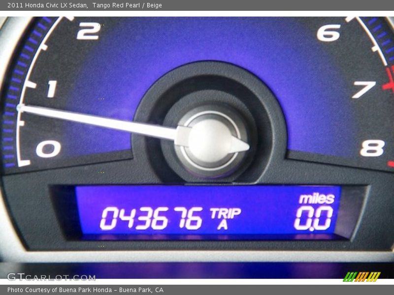 Tango Red Pearl / Beige 2011 Honda Civic LX Sedan