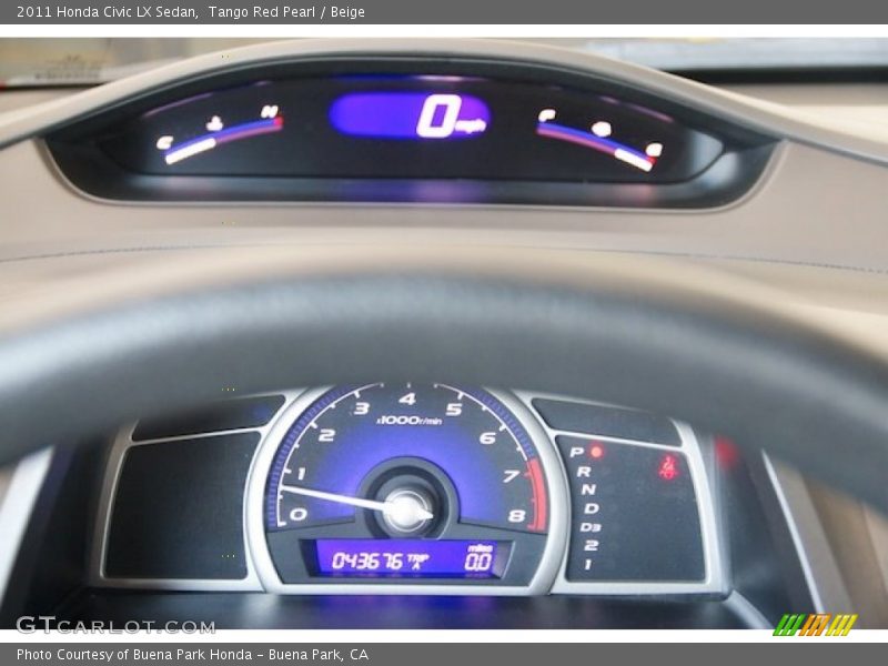 Tango Red Pearl / Beige 2011 Honda Civic LX Sedan
