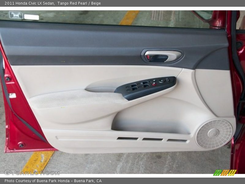 Tango Red Pearl / Beige 2011 Honda Civic LX Sedan