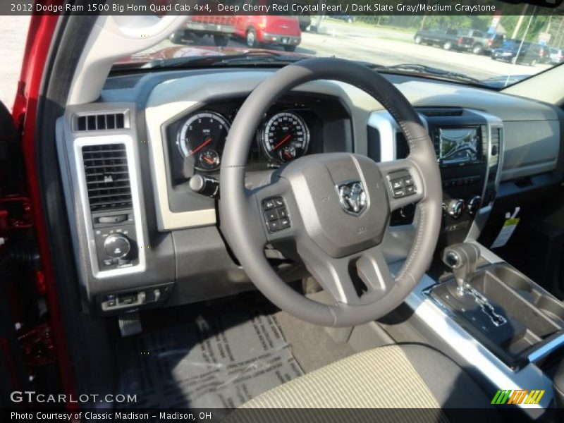Deep Cherry Red Crystal Pearl / Dark Slate Gray/Medium Graystone 2012 Dodge Ram 1500 Big Horn Quad Cab 4x4