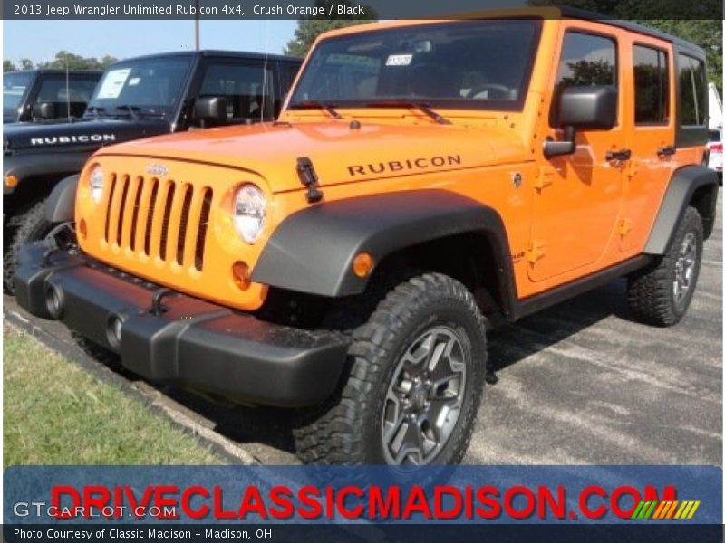 Crush Orange / Black 2013 Jeep Wrangler Unlimited Rubicon 4x4