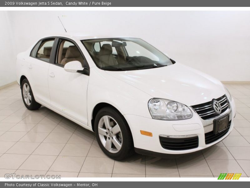 Candy White / Pure Beige 2009 Volkswagen Jetta S Sedan