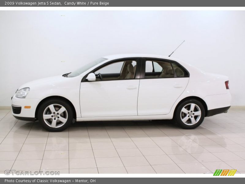 Candy White / Pure Beige 2009 Volkswagen Jetta S Sedan