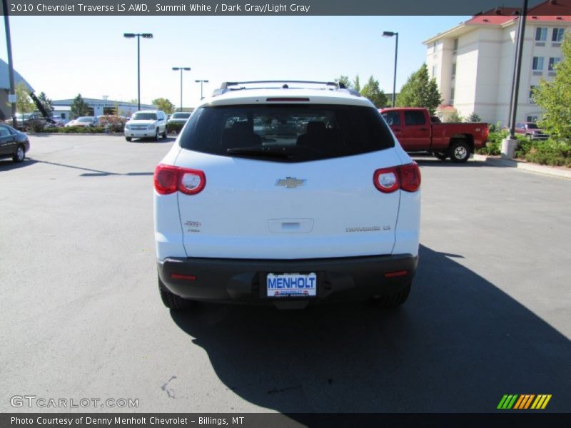 Summit White / Dark Gray/Light Gray 2010 Chevrolet Traverse LS AWD