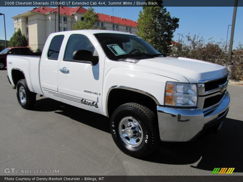 Summit White / Ebony Black 2008 Chevrolet Silverado 2500HD LT Extended Cab 4x4