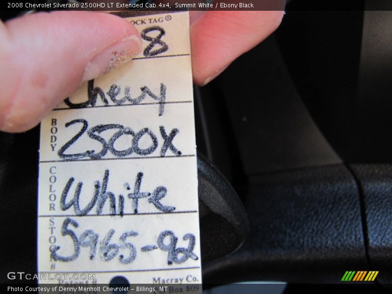 Summit White / Ebony Black 2008 Chevrolet Silverado 2500HD LT Extended Cab 4x4