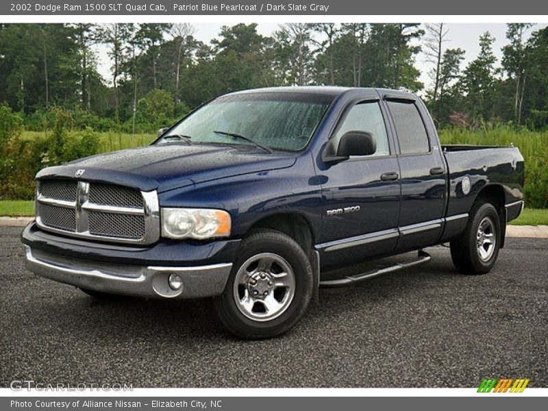 Patriot Blue Pearlcoat / Dark Slate Gray 2002 Dodge Ram 1500 SLT Quad Cab