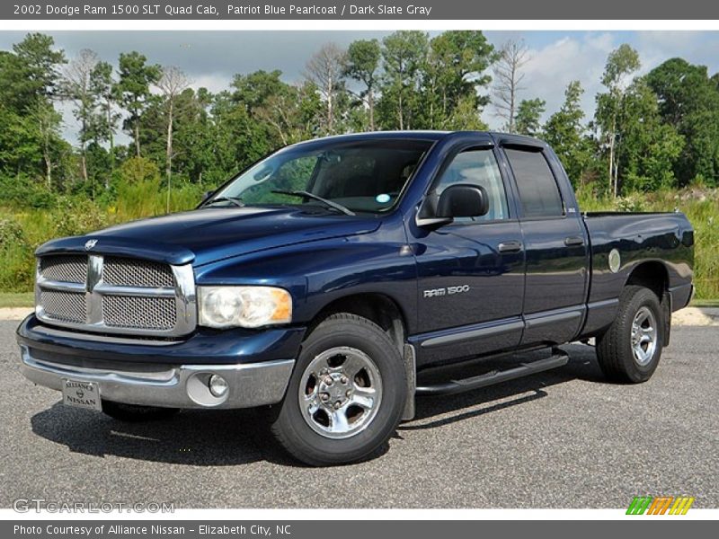 Patriot Blue Pearlcoat / Dark Slate Gray 2002 Dodge Ram 1500 SLT Quad Cab