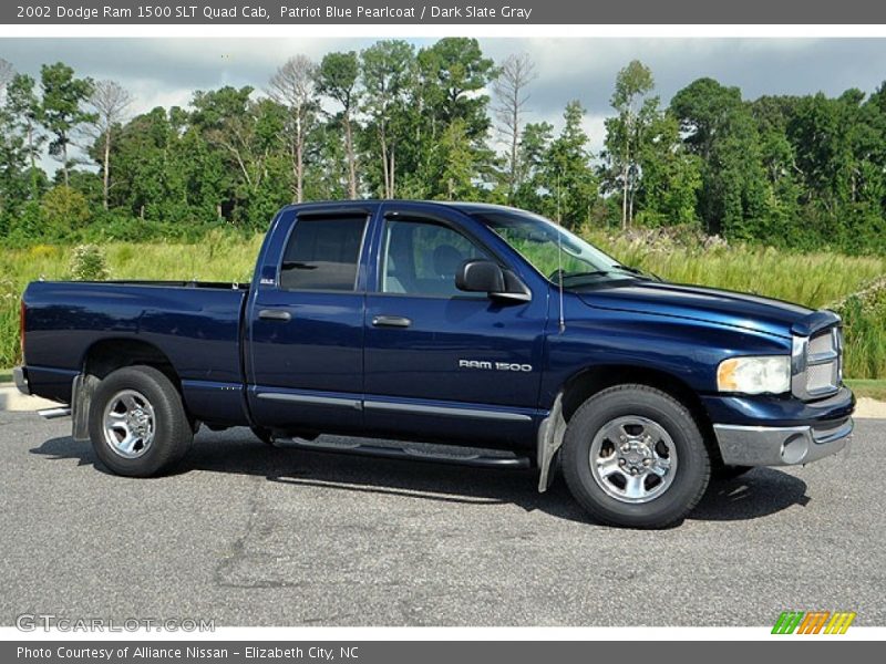 Patriot Blue Pearlcoat / Dark Slate Gray 2002 Dodge Ram 1500 SLT Quad Cab