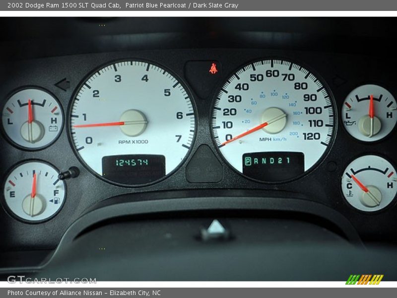 Patriot Blue Pearlcoat / Dark Slate Gray 2002 Dodge Ram 1500 SLT Quad Cab