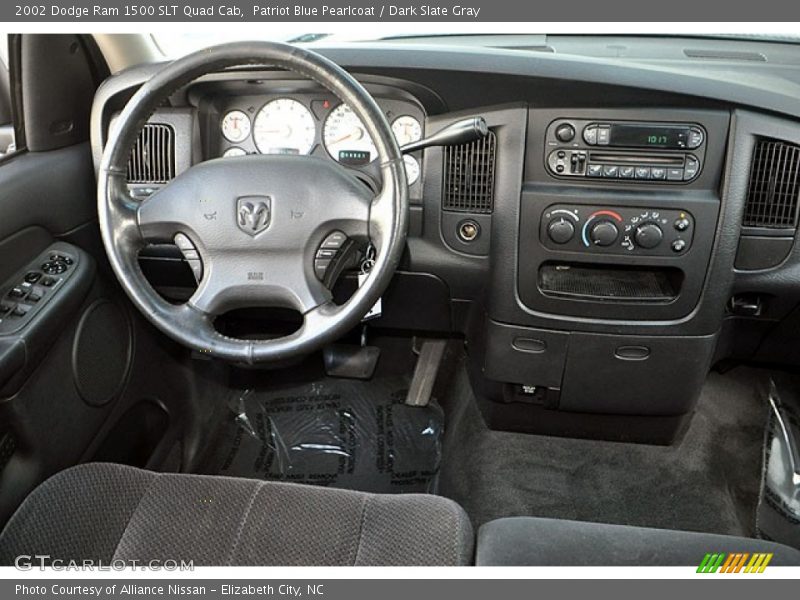 Patriot Blue Pearlcoat / Dark Slate Gray 2002 Dodge Ram 1500 SLT Quad Cab
