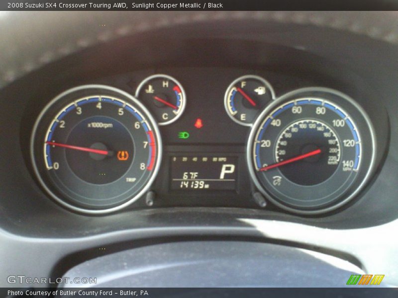 Sunlight Copper Metallic / Black 2008 Suzuki SX4 Crossover Touring AWD