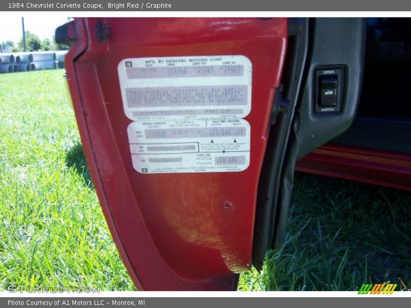 Bright Red / Graphite 1984 Chevrolet Corvette Coupe