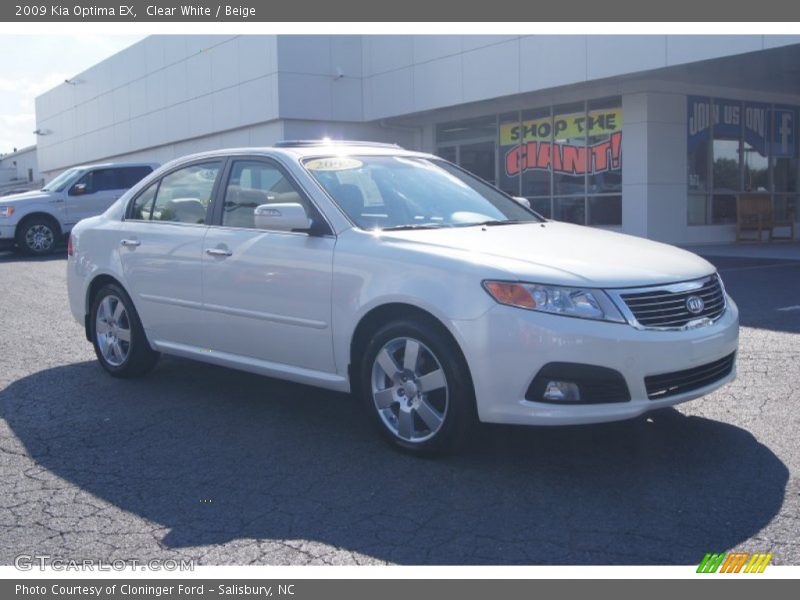 Clear White / Beige 2009 Kia Optima EX