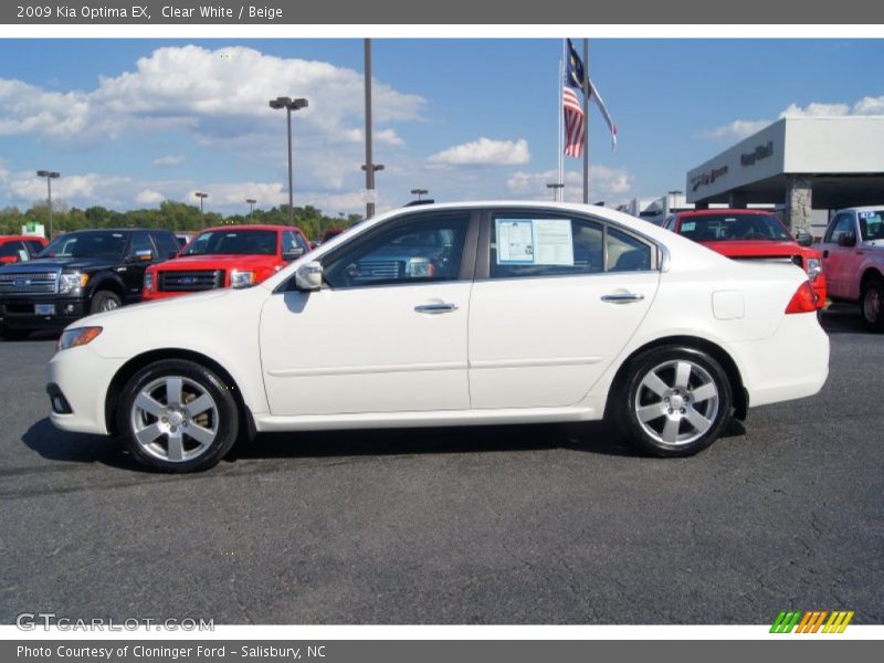 Clear White / Beige 2009 Kia Optima EX