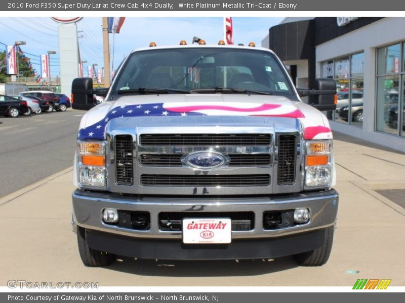White Platinum Metallic Tri-Coat / Ebony 2010 Ford F350 Super Duty Lariat Crew Cab 4x4 Dually
