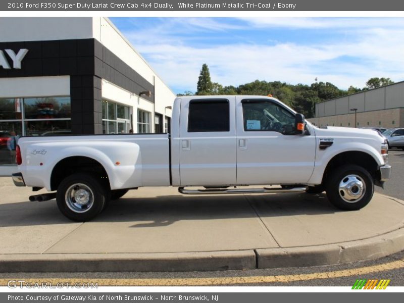 White Platinum Metallic Tri-Coat / Ebony 2010 Ford F350 Super Duty Lariat Crew Cab 4x4 Dually