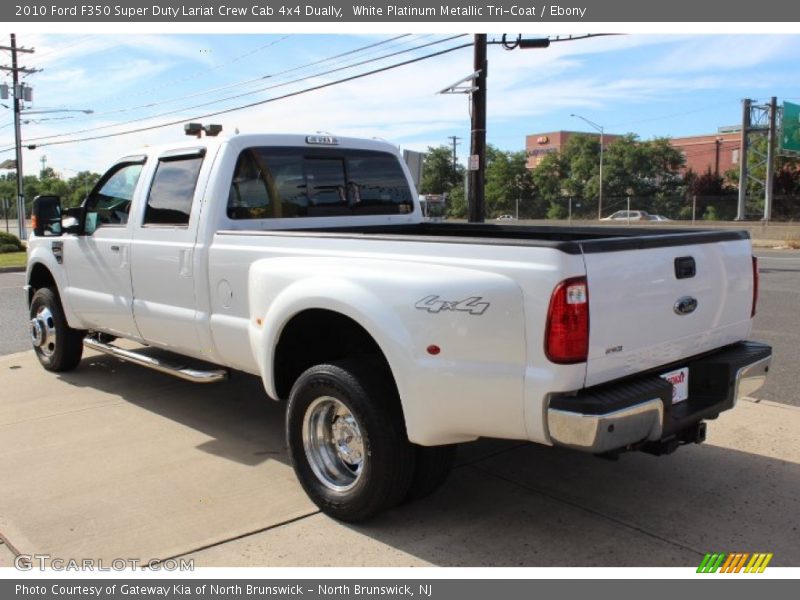 White Platinum Metallic Tri-Coat / Ebony 2010 Ford F350 Super Duty Lariat Crew Cab 4x4 Dually