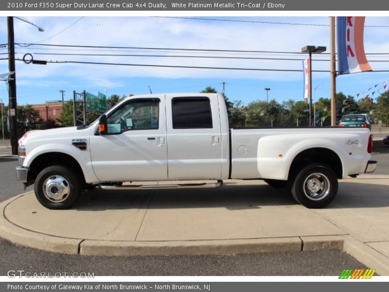 White Platinum Metallic Tri-Coat / Ebony 2010 Ford F350 Super Duty Lariat Crew Cab 4x4 Dually
