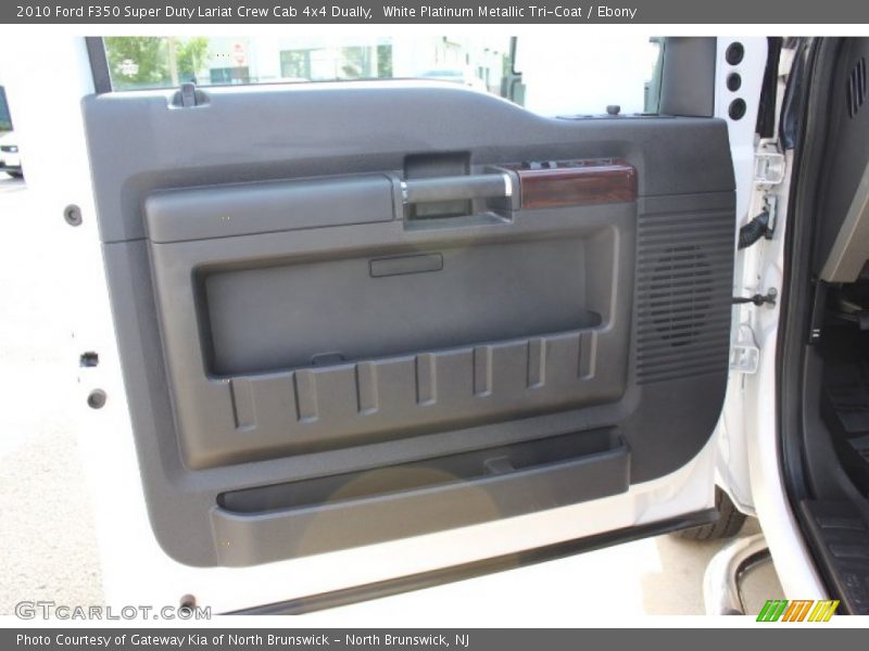 White Platinum Metallic Tri-Coat / Ebony 2010 Ford F350 Super Duty Lariat Crew Cab 4x4 Dually