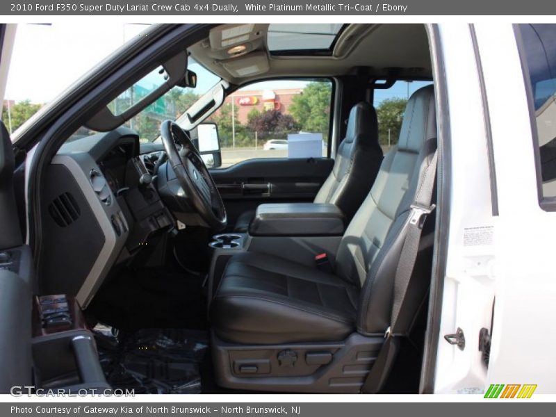 White Platinum Metallic Tri-Coat / Ebony 2010 Ford F350 Super Duty Lariat Crew Cab 4x4 Dually