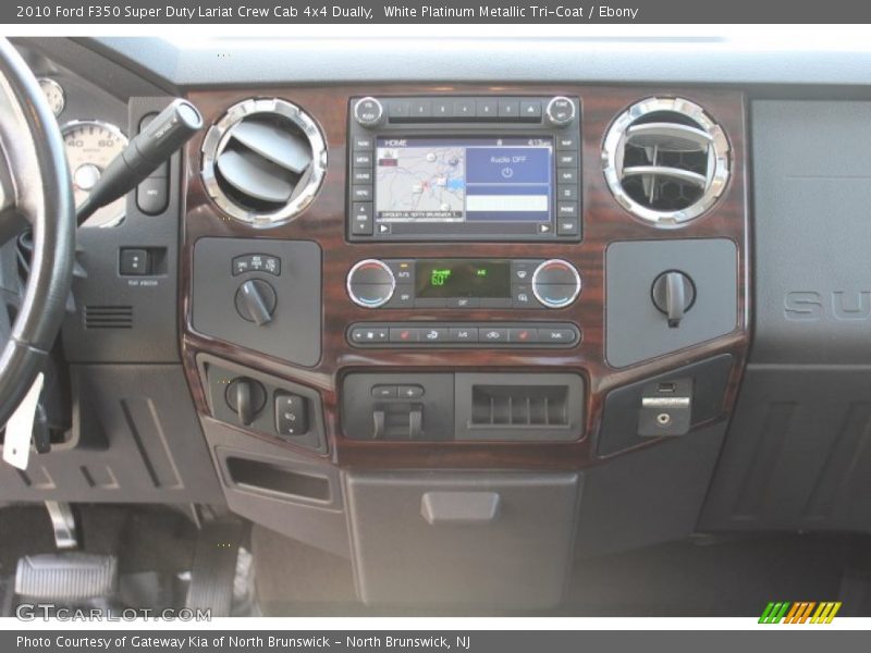 White Platinum Metallic Tri-Coat / Ebony 2010 Ford F350 Super Duty Lariat Crew Cab 4x4 Dually