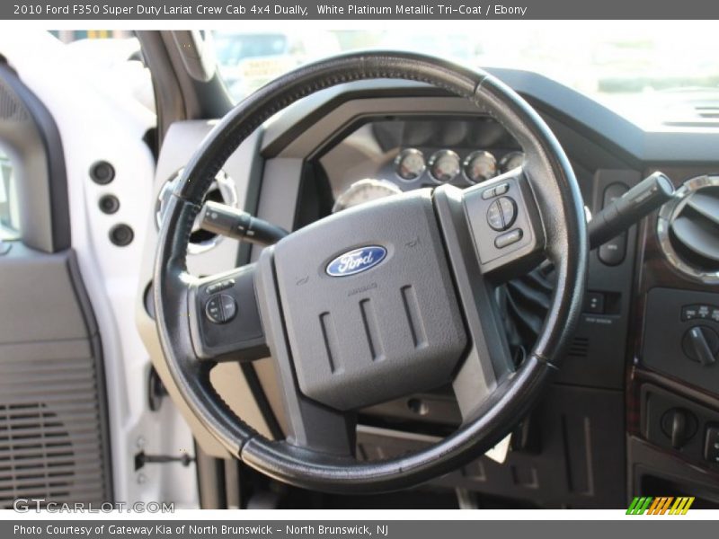 White Platinum Metallic Tri-Coat / Ebony 2010 Ford F350 Super Duty Lariat Crew Cab 4x4 Dually