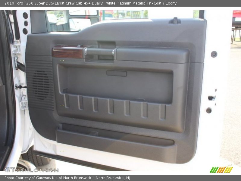 White Platinum Metallic Tri-Coat / Ebony 2010 Ford F350 Super Duty Lariat Crew Cab 4x4 Dually